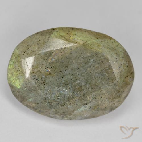 11.84ct طبيعي متعدد الألوان لابرادوريت, بيضوي, نصف شفاف