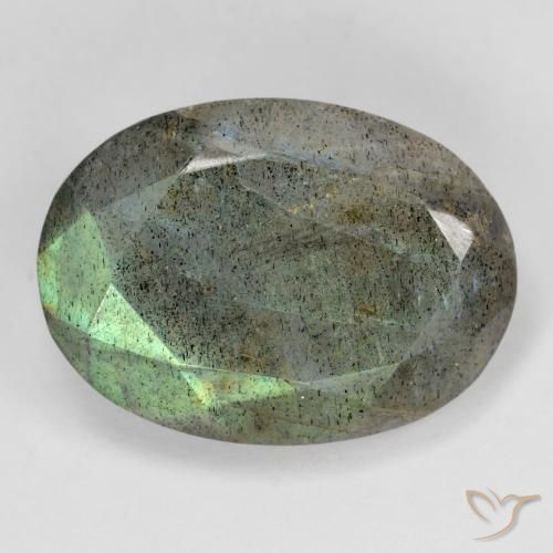 11.45ct طبيعي متعدد الألوان لابرادوريت, بيضوي, نصف شفاف