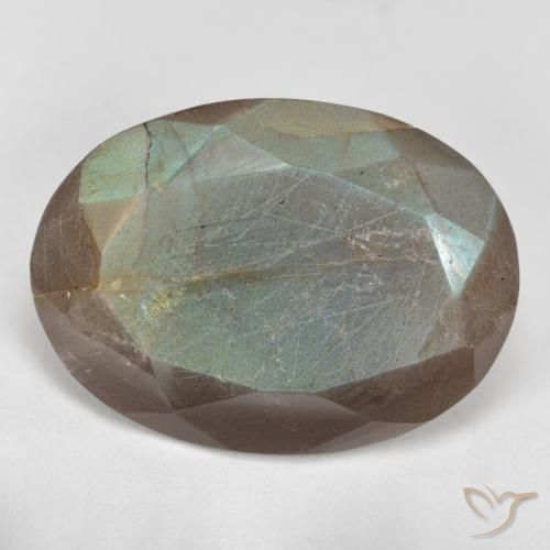 10.16ct طبيعي متعدد الألوان لابرادوريت, بيضوي, نصف شفاف