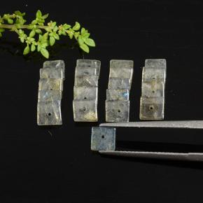 أحجار لابرادوريت متعدد الألوان طبيعية، مربع، نصف شفاف، وزنها 7.92 قيراط