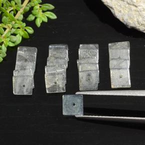 أحجار لابرادوريت متعدد الألوان طبيعية، مربع، نصف شفاف، وزنها 6.44 قيراط