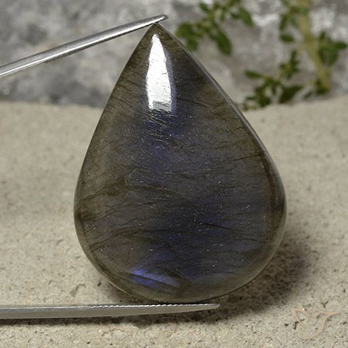 94.23ct طبيعي متعدد الألوان لابرادوريت, شكل الكمثرى, نصف شفاف