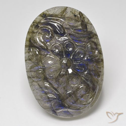 27.04ct طبيعي متعدد الألوان لابرادوريت, بيضوي, نصف شفاف