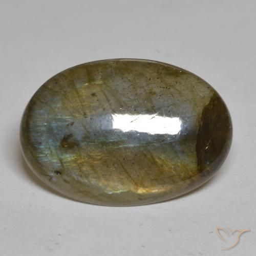 15.72ct طبيعي متعدد الألوان لابرادوريت, بيضوي, غير شفاف