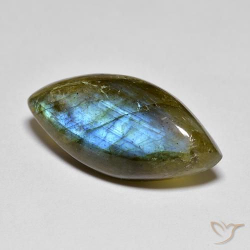 9.84ct طبيعي متعدد الألوان لابرادوريت, ماركيز, نصف شفاف