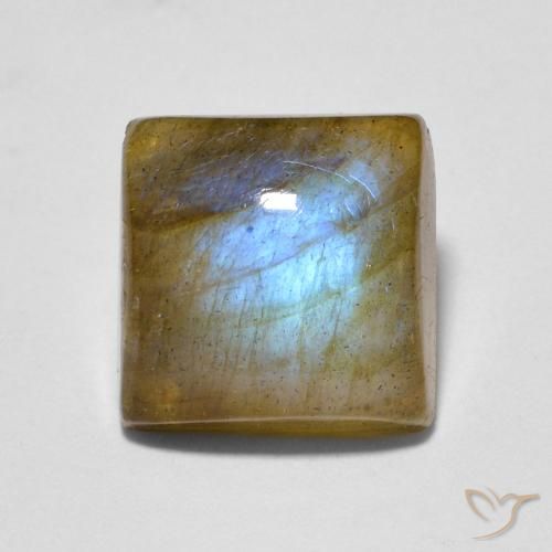 2.56ct طبيعي متعدد الألوان لابرادوريت, مربع, نصف شفاف