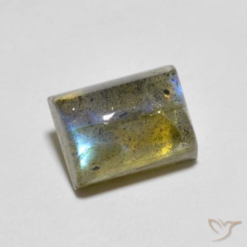 2.02ct طبيعي متعدد الألوان لابرادوريت, باجيت, شفاف