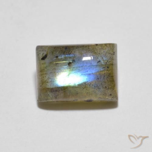 1.79ct طبيعي متعدد الألوان لابرادوريت, باجيت, نصف شفاف