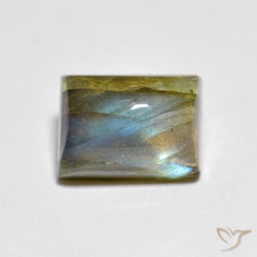 2.25ct طبيعي متعدد الألوان لابرادوريت, باجيت, شفاف