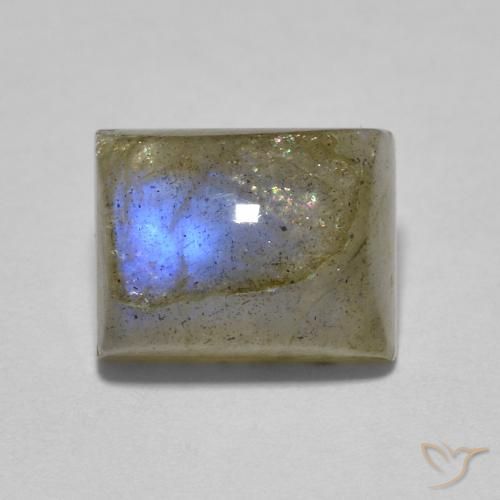 2.46ct طبيعي متعدد الألوان لابرادوريت, باجيت, نصف شفاف