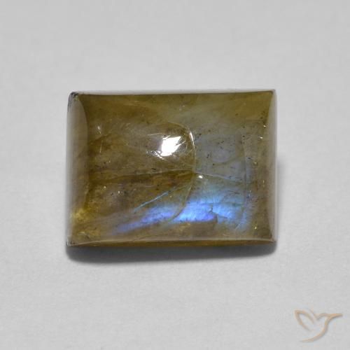 2.04ct طبيعي متعدد الألوان لابرادوريت, باجيت, نصف شفاف