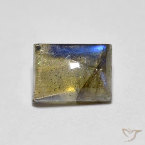 2.21ct طبيعي متعدد الألوان لابرادوريت, باجيت, شفاف