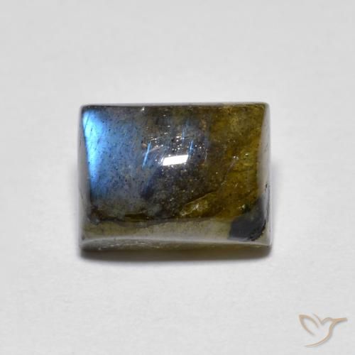 2.42ct طبيعي متعدد الألوان لابرادوريت, باجيت, نصف شفاف