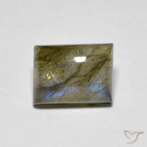 2.30ct طبيعي متعدد الألوان لابرادوريت, باجيت, نصف شفاف