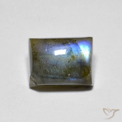 2.42ct طبيعي متعدد الألوان لابرادوريت, باجيت, نصف شفاف