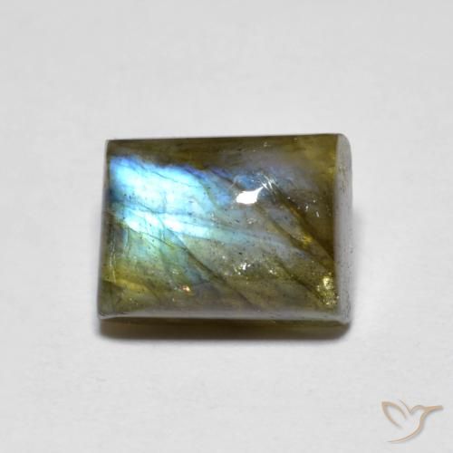 2.64ct طبيعي متعدد الألوان لابرادوريت, باجيت, نصف شفاف