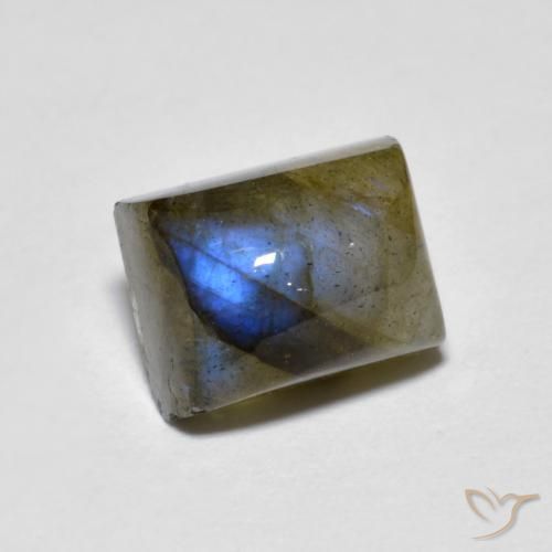 2.69ct طبيعي متعدد الألوان لابرادوريت, باجيت, نصف شفاف