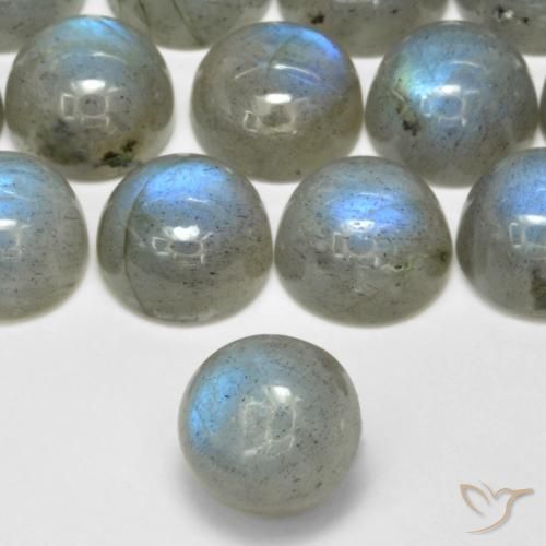 2.51ct طبيعي متعدد الألوان لابرادوريت, دائري, نصف شفاف