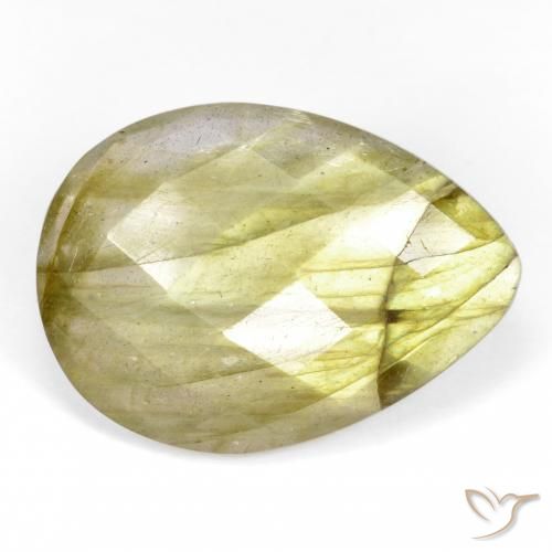 10.67ct طبيعي متعدد الألوان لابرادوريت, شكل الكمثرى, نصف شفاف