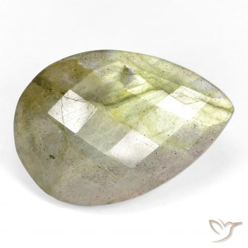 11.84ct طبيعي متعدد الألوان لابرادوريت, شكل الكمثرى, نصف شفاف
