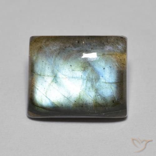 5.45ct طبيعي متعدد الألوان لابرادوريت, باجيت, نصف شفاف