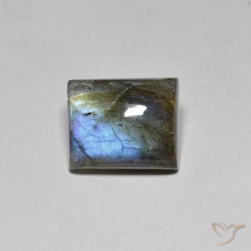 6.73ct طبيعي متعدد الألوان لابرادوريت, باجيت, نصف شفاف