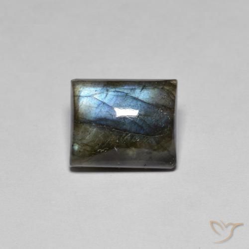 6.48ct طبيعي متعدد الألوان لابرادوريت, باجيت, نصف شفاف