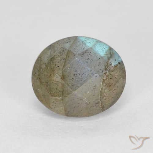 1.32ct طبيعي متعدد الألوان لابرادوريت, بيضوي, نصف شفاف