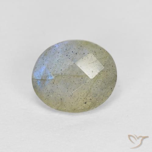 1.28ct طبيعي متعدد الألوان لابرادوريت, بيضوي, نصف شفاف