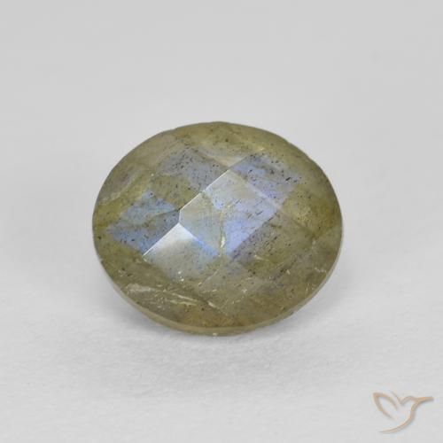 1.25ct طبيعي متعدد الألوان لابرادوريت, بيضوي, نصف شفاف