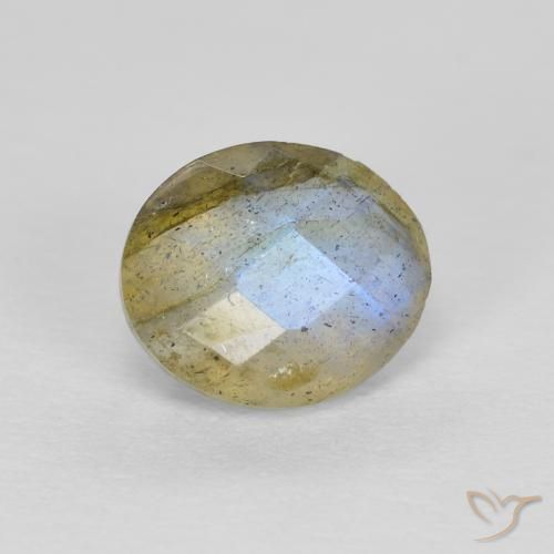 1.22ct طبيعي متعدد الألوان لابرادوريت, بيضوي, نصف شفاف