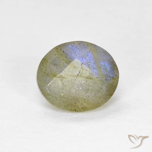 1.19ct طبيعي متعدد الألوان لابرادوريت, بيضوي, نصف شفاف