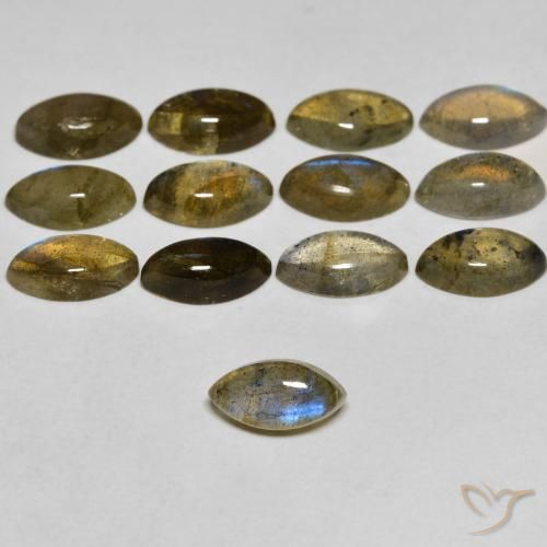 0.71ct طبيعي متعدد الألوان لابرادوريت, ماركيز, شفاف