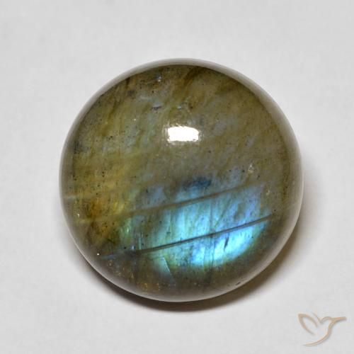 14.78ct طبيعي متعدد الألوان لابرادوريت, دائري, نصف شفاف