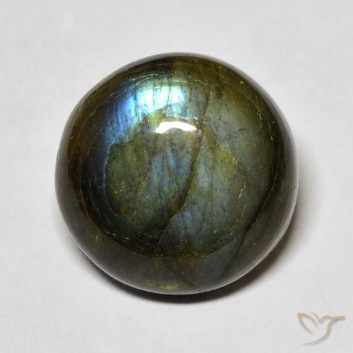 11.19ct طبيعي متعدد الألوان لابرادوريت, دائري, نصف شفاف