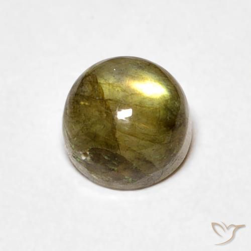 0.80ct طبيعي متعدد الألوان لابرادوريت, دائري, نصف شفاف
