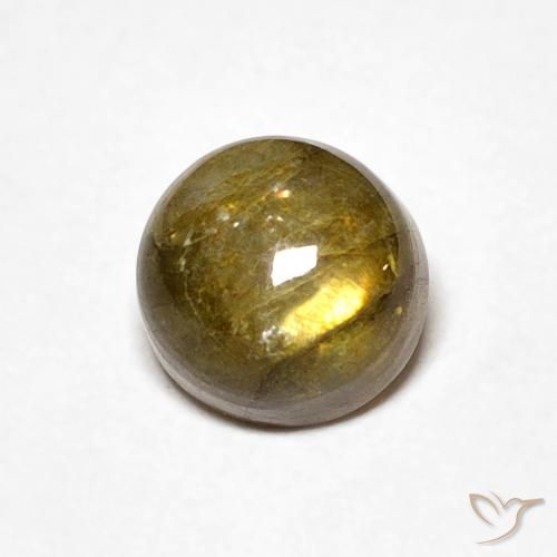 1.22ct طبيعي متعدد الألوان لابرادوريت, دائري, نصف شفاف
