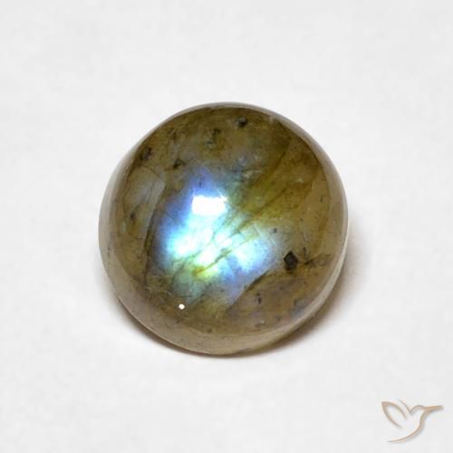 1.12ct طبيعي متعدد الألوان لابرادوريت, دائري, نصف شفاف