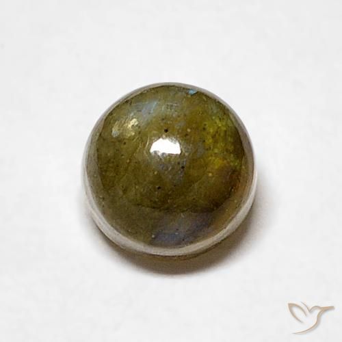 0.80ct طبيعي متعدد الألوان لابرادوريت, دائري, نصف شفاف