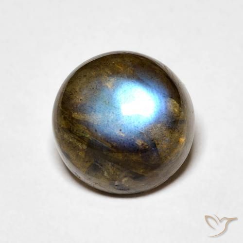 3.59ct طبيعي متعدد الألوان لابرادوريت, دائري, نصف شفاف