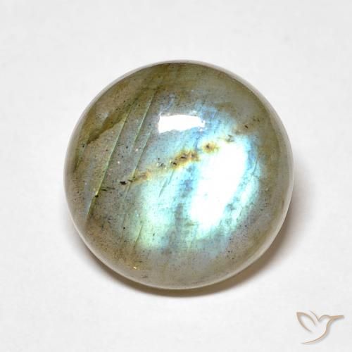 7.84ct طبيعي متعدد الألوان لابرادوريت, دائري, نصف شفاف