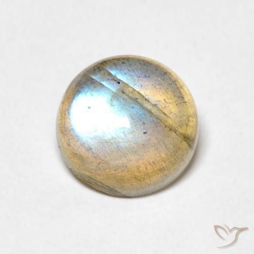 1.57ct طبيعي متعدد الألوان لابرادوريت, دائري, شفاف