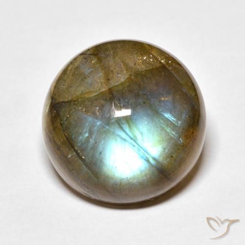14.33ct طبيعي متعدد الألوان لابرادوريت, دائري, نصف شفاف