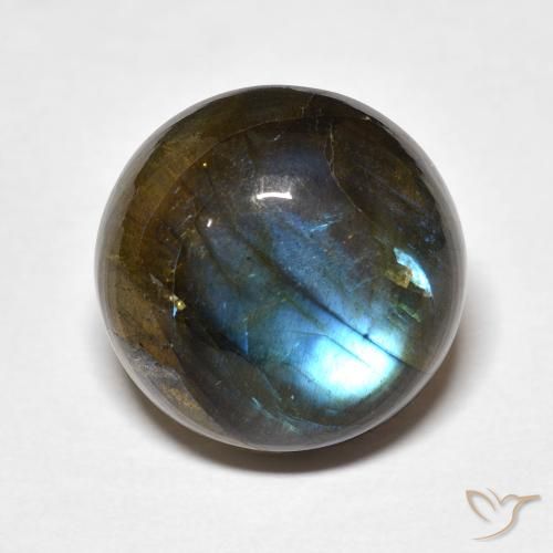 12.97ct طبيعي متعدد الألوان لابرادوريت, دائري, نصف شفاف