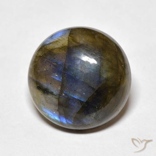 10.80ct طبيعي متعدد الألوان لابرادوريت, دائري, نصف شفاف