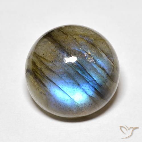 12.00ct طبيعي متعدد الألوان لابرادوريت, دائري, نصف شفاف