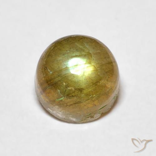 0.79ct طبيعي متعدد الألوان لابرادوريت, دائري, نصف شفاف