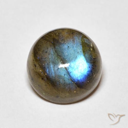 4.26ct طبيعي متعدد الألوان لابرادوريت, دائري, نصف شفاف