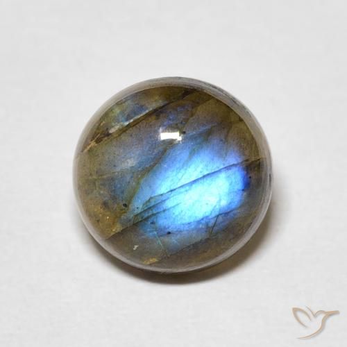 2.24ct طبيعي متعدد الألوان لابرادوريت, دائري, نصف شفاف