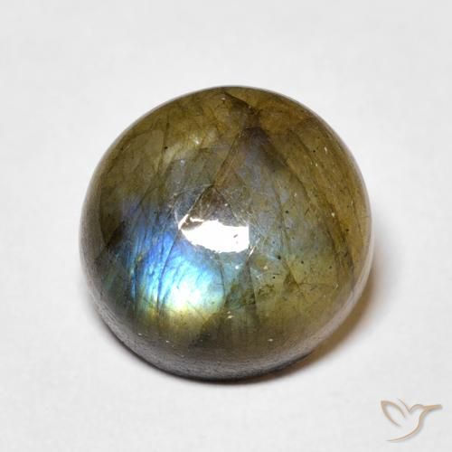5.91ct طبيعي متعدد الألوان لابرادوريت, دائري, نصف شفاف
